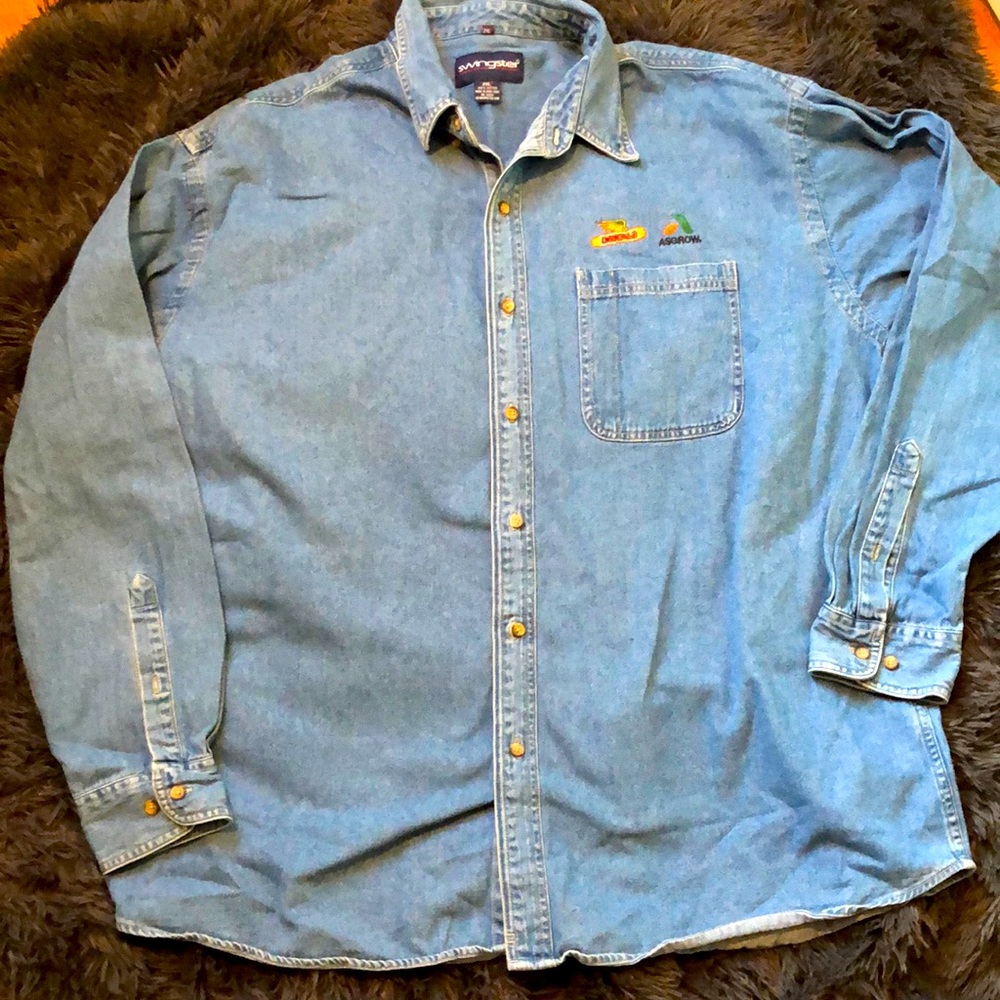 Mens vintage Dekalb Asgrow seed denim